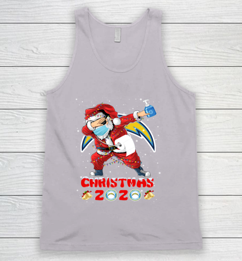 Los Angeles Chargers Funny Santa Claus Dabbing Christmas 2020 NFL Tank Top - Image 4