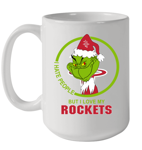 Houston Rockets NBA Christmas Grinch I Hate People But I Love My Favorite Basketball Team Ceramic Mug 15oz