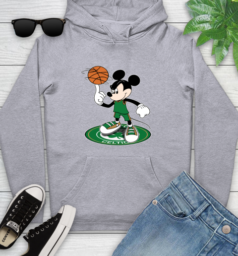 NBA Basketball Boston Celtics Cheerful Mickey Disney Shirt Youth Hoodie 6