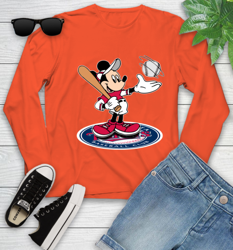 MLB Baseball Minnesota Twins Cheerful Mickey Disney Shirt Youth Long Sleeve 4