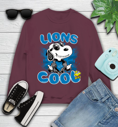 NFL Football Detroit Lions Cool Snoopy Shirt Youth Sweatshirt 3