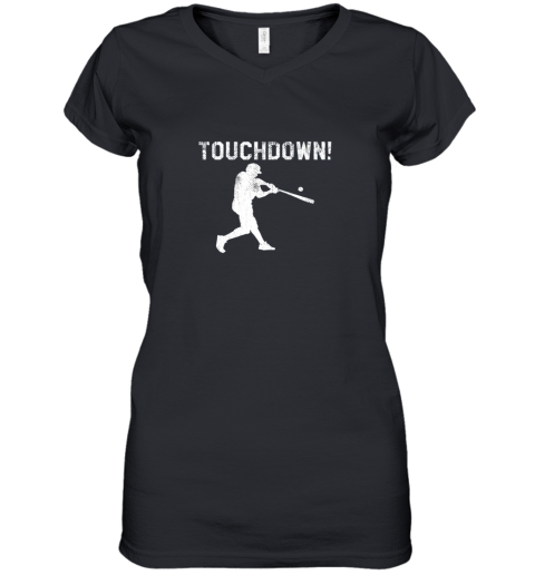 Baseball Shirts For Men Woman Kids Touchdown Funny Fun Women's V-Neck T-Shirt