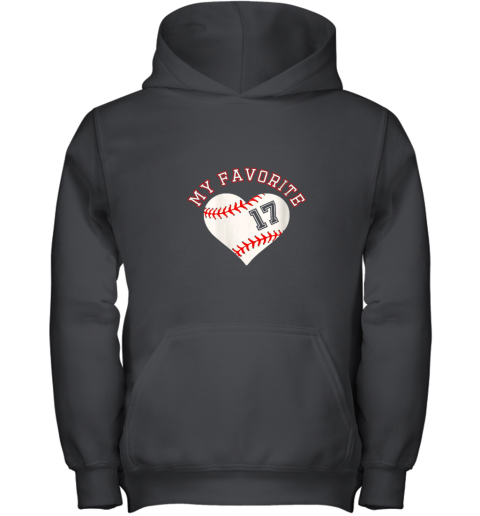 Baseball Player 17 Jersey Outfit No #17 Sports Fan Gift Youth Hoodie