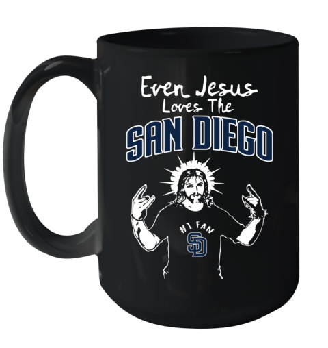 San Diego Padres MLB Baseball Even Jesus Loves The Padres Shirt Ceramic Mug 15oz