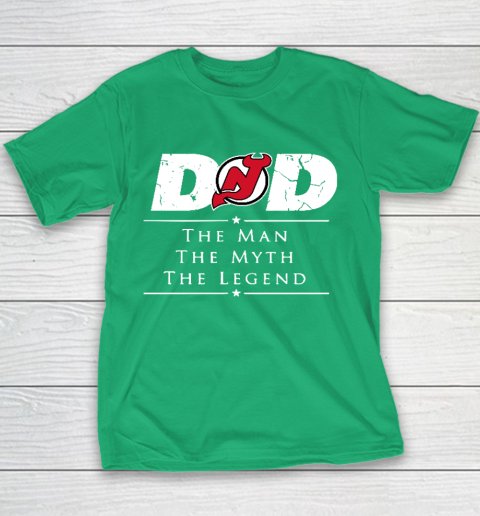 New Jersey Devils NHL Ice Hockey Dad The Man The Myth The Legend Youth T-Shirt 3