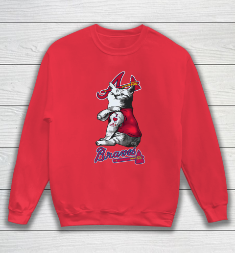 MLB Baseball My Cat Loves Atlanta Braves Sweatshirt 7