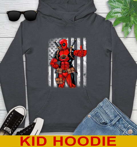 NHL Hockey Minnesota Wild Deadpool American Flag Shirt Youth Hoodie 10 NHL Hockey Minnesota Wild Deadpool American Flag Shirt Youth Hoodie - Image 10