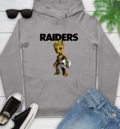 Oakland Raiders NFL Football Groot Marvel Guardians Of The Galaxy Youth Hoodie 6