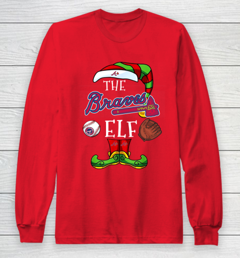 Atlanta Braves Christmas ELF Funny MLB Long Sleeve T-Shirt 7