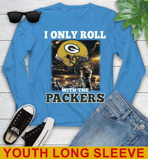 Green Bay Packers NFL Football I Only Roll With My Team Sports Youth Long Sleeve 8
