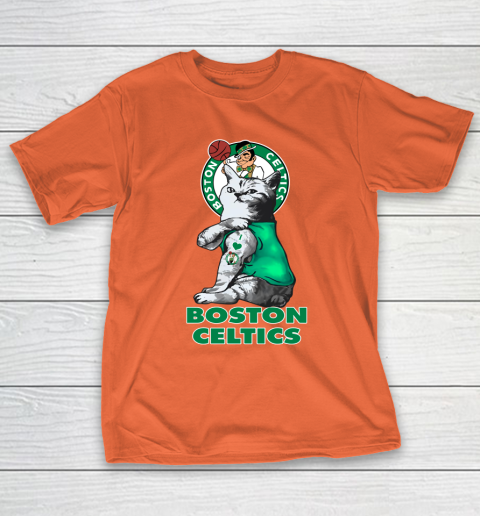 NBA Basketball My Cat Loves Boston Celtics T-Shirt 4
