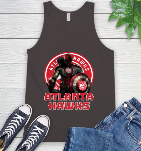 Atlanta Hawks NBA Basketball Captain America Thor Spider Man Hawkeye Avengers Tank Top 7