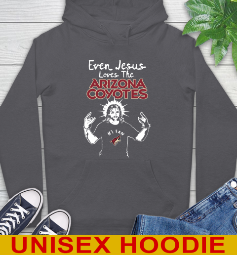 Arizona Coyotes NHL Hockey Even Jesus Loves The Coyotes Shirt Hoodie - Image 8