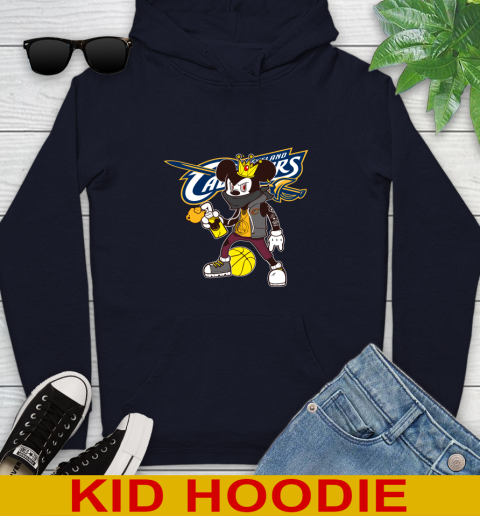 Cleveland Cavaliers NBA Basketball Mickey Peace Sign Sports Youth Hoodie 4