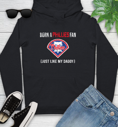 MLB Baseball Philadelphia Phillies Loyal Fan Just Like My Daddy Shirt Youth Hoodie