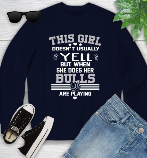 Chicago Bulls NBA Basketball I Yell When My Team Is Playing Youth Sweatshirt 2