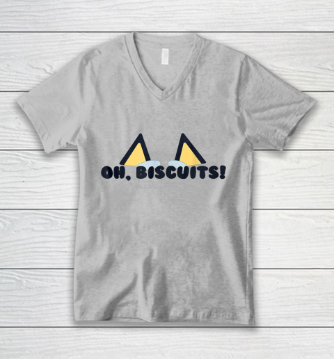 Blueys Oh Biscuits Mums Dad Cartoon Mothers V-Neck T-Shirt 2