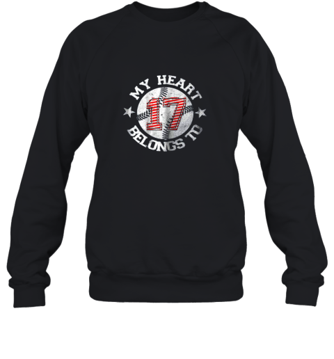 My heart belongs to #17 Baseball Softball Player Sweatshirt