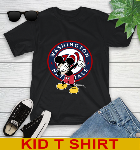 Washington Nationals MLB Baseball Dabbing Mickey Disney Sports Youth T-Shirt 2