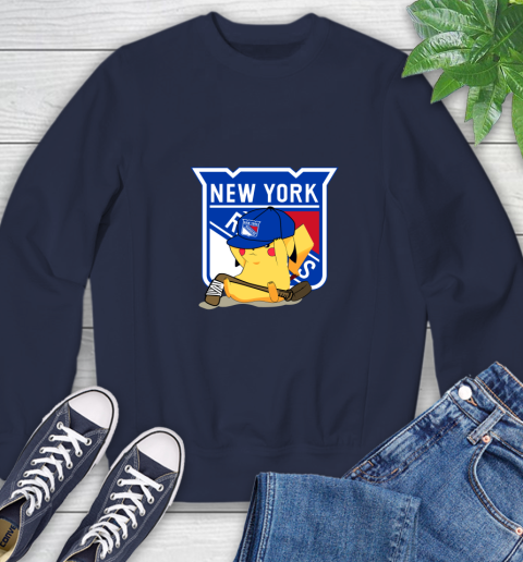 NHL Pikachu Hockey Sports New York Rangers Sweatshirt 3