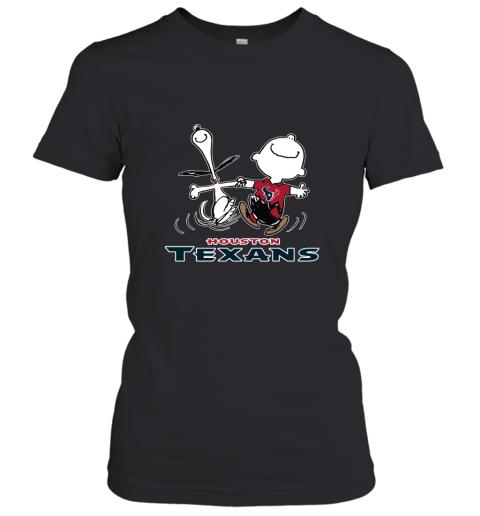 Snoopy And Charlie Brown Happy Houston Texans Fans Women's T-Shirt