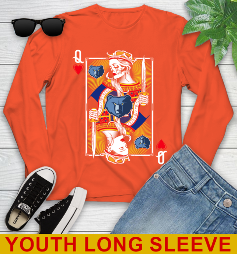 NBA Basketball Memphis Grizzlies The Queen Of Hearts Card Shirt Youth Long Sleeve 3