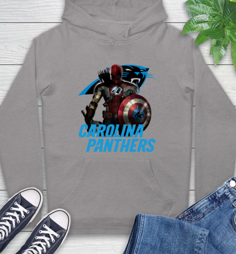 NFL Captain America Thor Spider Man Hawkeye Avengers Endgame Football Carolina Panthers Hoodie 6