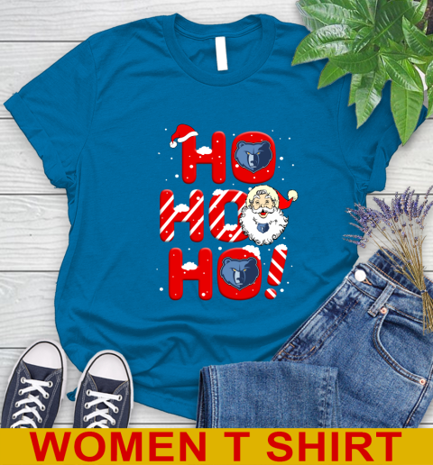 Memphis Grizzlies NBA Basketball Ho Ho Ho Santa Claus Merry Christmas Shirt Women's T-Shirt - Image 9