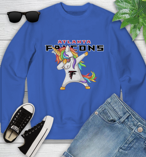 Atlanta Falcons NFL Football Funny Unicorn Dabbing Sports Youth Sweatshirt 8