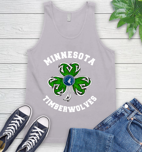 NBA Minnesota Timberwolves Three Leaf Clover St Patrick's Day Basketball Sports Tank Top 3