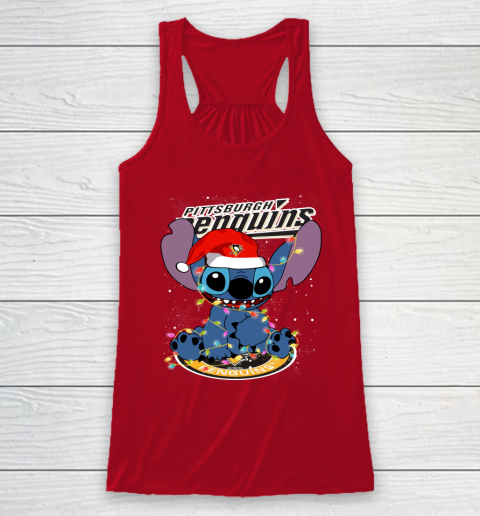 Pittsburgh Penguins NHL Hockey noel stitch Christmas Racerback Tank 4