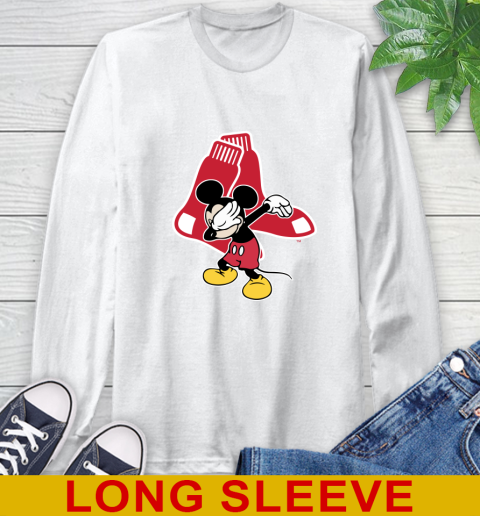 Boston Red Sox MLB Baseball Dabbing Mickey Disney Sports Long Sleeve T-Shirt