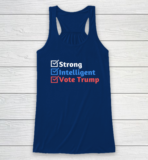 Strong Intelligent Women for Trump Girl MAGA Checklist Racerback Tank 4