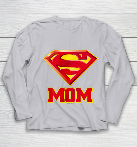 Super Mom Superman Logo Youth Long Sleeve 5