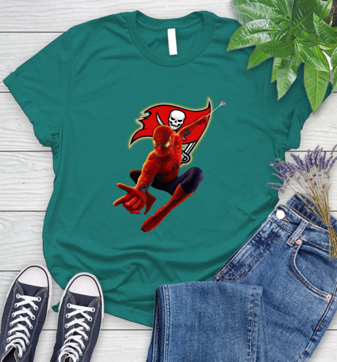 NFL Spider Man Avengers Endgame Football Tampa Bay Buccaneers Women's T-Shirt 12
