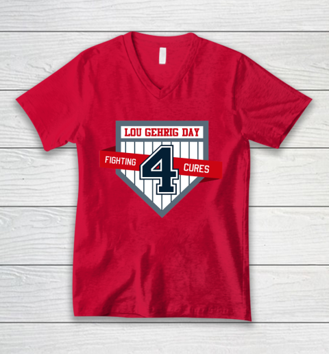 Lou Gehrig Day V-Neck T-Shirt 3