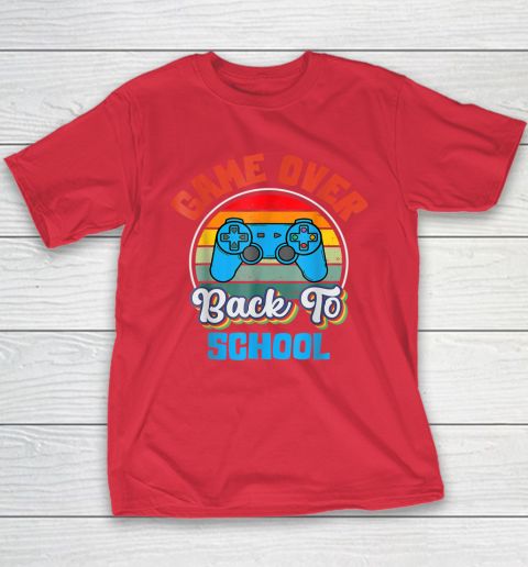 Back to School Funny Game Over Teacher Student Controller Youth T-Shirt 7