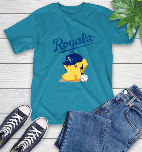 MLB Pikachu Baseball Sports Kansas City Royals T-Shirt 8