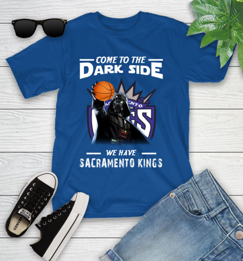 NBA Come To The Dark Side We Have Sacramento Kings Star Wars Darth Vader Basketball Youth T-Shirt 12