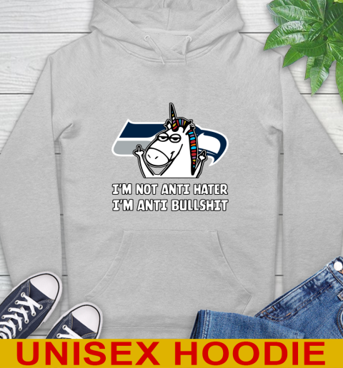 Seattle Seahawks NFL Football Unicorn I'm Not Anti Hater I'm Anti Bullshit Hoodie 6