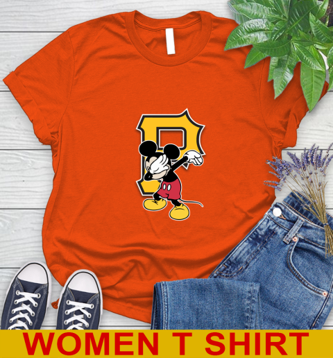 Pittsburgh Pirates MLB Baseball Dabbing Mickey Disney Sports Women's T-Shirt 4