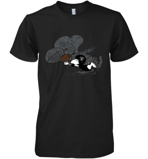 Oakland Raiders Snoopy Plays The Football Game Premium Men's T-Shirt