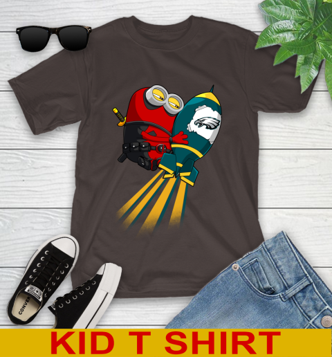 NFL Football Philadelphia Eagles Deadpool Minion Marvel Shirt Youth T-Shirt 6
