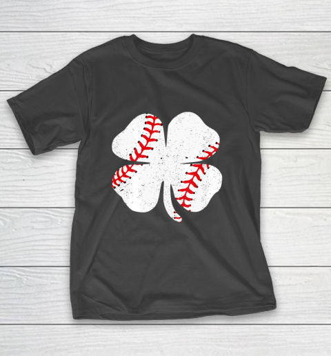 Baseball St Patricks Day Boys Men Catcher Pitcher Shamrock T-Shirt