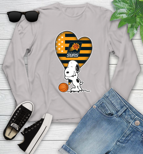 Phoenix Suns NBA Basketball The Peanuts Movie Adorable Snoopy Youth Long Sleeve 12