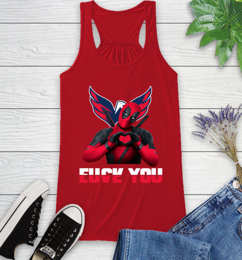 NHL Washington Capitals Deadpool Love You Fuck You Hockey Sports Racerback Tank 5