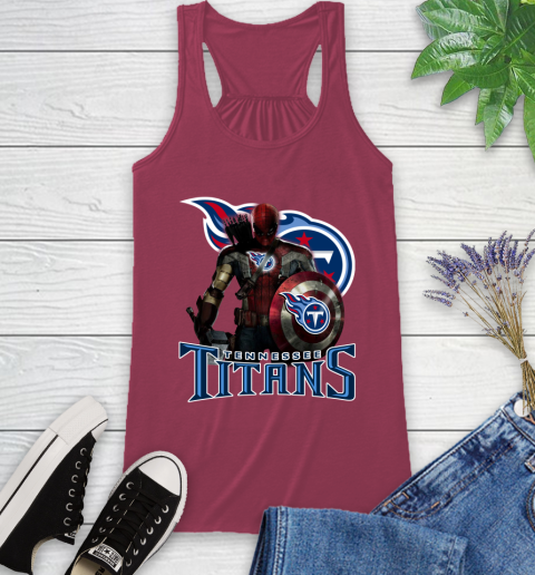 NFL Captain America Thor Spider Man Hawkeye Avengers Endgame Football Tennessee Titans Racerback Tank 8