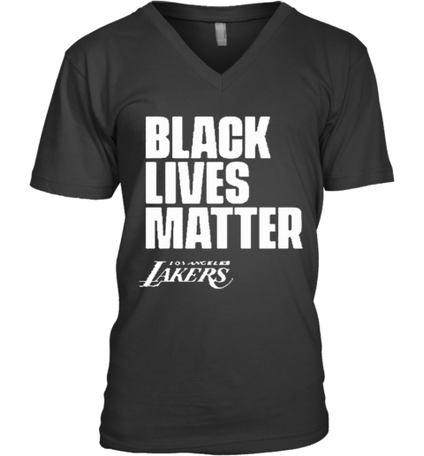 Black Lives Matter Los Angeles Lakers V-Neck T-Shirt