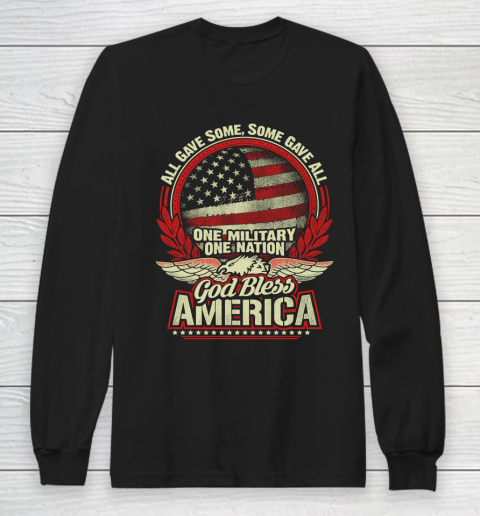 Veteran Shirt God Bless America Long Sleeve T-Shirt
