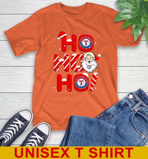 Texas Rangers MLB Baseball Ho Ho Ho Santa Claus Merry Christmas Shirt T-Shirt 4